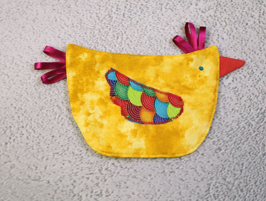 handmade chicken coaster